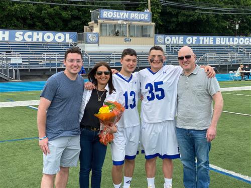 Senior Lacrosse Players and Family